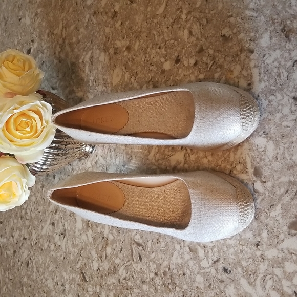 J. Crew Seville Espadrille Wedges Metalic Gold Size 9 - Picture 3 of 10